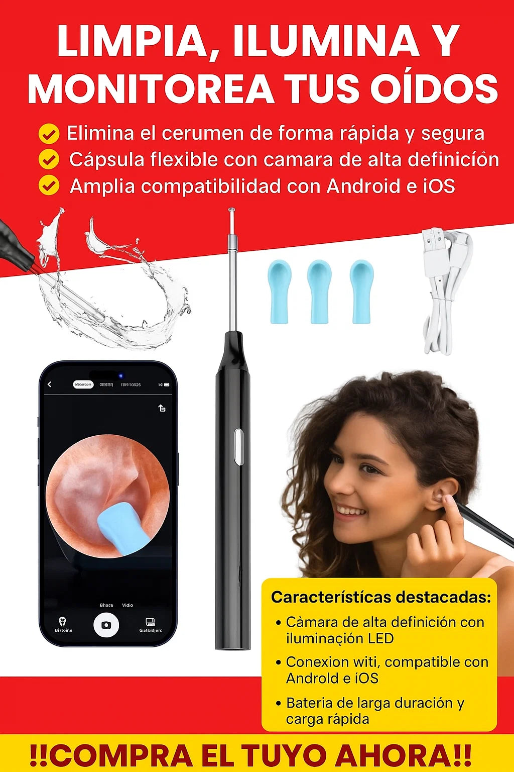 Endoscopio Auditivo NE3 – Ve y Limpia como un Experto